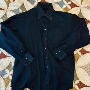 Authentic Gucci black long sleeve men’s button down cotton dress shirt